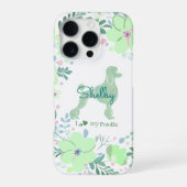 Mint Green Poodle | Custom Floral Dog Mom iPhoneケース (裏面)