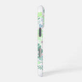 Mint Green Poodle Custom Name with Floral Wreath iPhoneケース (右側面)