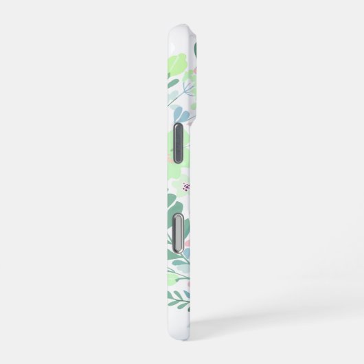 Mint Green Poodle Custom Name with Floral Wreath iPhoneケース (右側面)