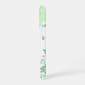 Mint Green Poodle Custom Name with Floral Wreath iPhoneケース (左側面)