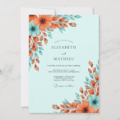 Mint Green Radiant Spring Wedding 招待状 (正面)