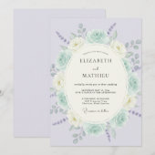 Mint Green Romantic Spring Wedding 招待状 (正面/裏面)
