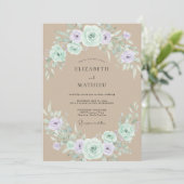 Mint Green Rustic Woodland Wedding 招待状 (スタンド正面)