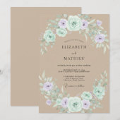 Mint Green Rustic Woodland Wedding 招待状 (正面/裏面)