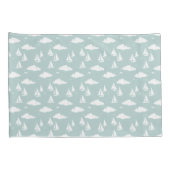 Mint Green Sailboat Pattern Pair of Pillowcases 枕カバー (裏面-右)