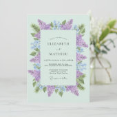 Mint Green Serene Lilac Wedding 招待状 (スタンド正面)
