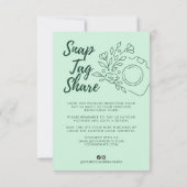 Mint Green Snap Tag Share ビジネスサンクスカード サンキューカード (裏面)