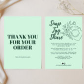 Mint Green Snap Tag Share ビジネスサンクスカード サンキューカード