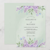 Mint Green Splendid Spring Wedding 招待状 (正面/裏面)