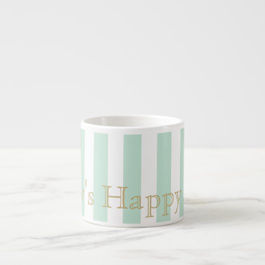 Mint Green Striped Espresso Mug エスプレッソカップ (正面)