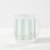 Mint Green Striped Mug Custom Design フロストグラスマグカップ (正面右)