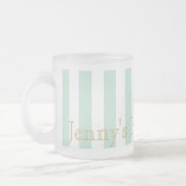 Mint Green Striped Mug Custom Design フロストグラスマグカップ (左)