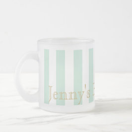 Mint Green Striped Mug Custom Design フロストグラスマグカップ