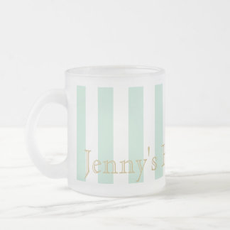 Mint Green Striped Mug Custom Design フロストグラスマグカップ