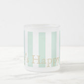 Mint Green Striped Mug Custom Design フロストグラスマグカップ (中央)