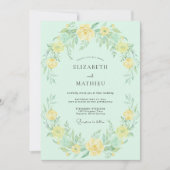 Mint Green Sunny Spring Wedding 招待状 (正面)