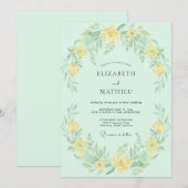 Mint Green Sunny Spring Wedding 招待状 (正面/裏面)