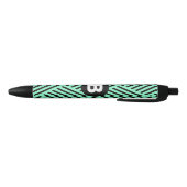 Mint Green Trendy Chevron Pattern Monogram 黒ボールペン (ボトム)
