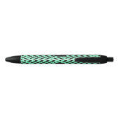 Mint Green Trendy Chevron Pattern Monogram 黒ボールペン (裏面)