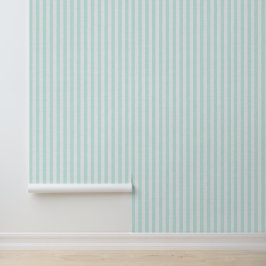 Mint Green Vertical Stripes Linen Texture Coastal 壁紙