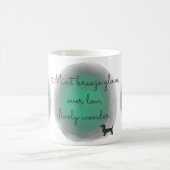 Mint Green Watercolor Dachshund - Custom Name コーヒーマグカップ (中央)