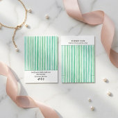 Mint Green Watercolor Stripes Bracelet Display  名刺