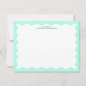Mint Green Wavy Frame Note Card 招待状 (正面)