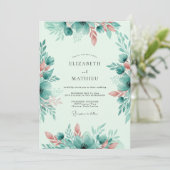 Mint Green Whimsical Spring Wedding 招待状 (スタンド正面)