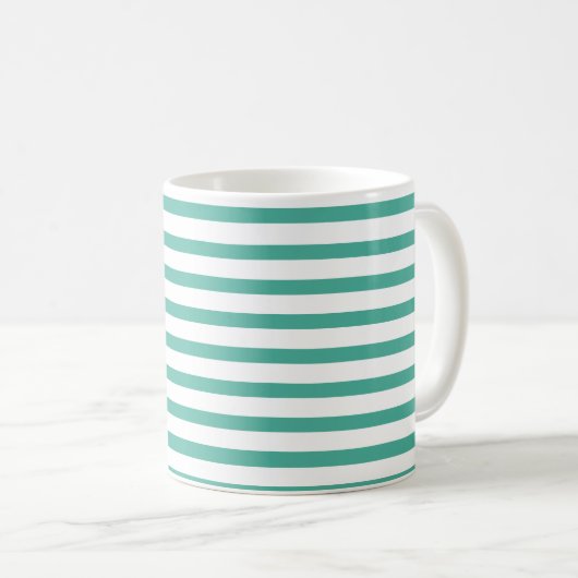 mint green & white stripes コーヒーマグカップ (正面右)