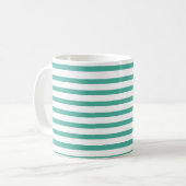 mint green & white stripes コーヒーマグカップ (正面左)