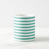 mint green & white stripes コーヒーマグカップ (中央)