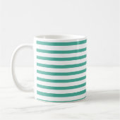 mint green & white stripes コーヒーマグカップ (左)