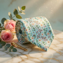 Mint Green Wildflower ネクタイ