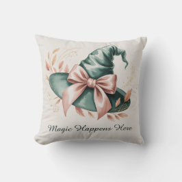 Mint Green Witch Hat Spooky Cute Halloween クッション