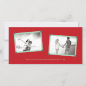 Mint Green Zen Bamboo Leaves Photo Chinese Wedding セーブザデート (裏面)