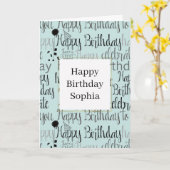 Mint Happy Birthday カード (黄色い花)