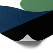 Mint Harmony: Minimalist Abstract Portrait in Sage ポスター (角)