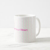 Mint hearts Pink Stripes コーヒーマグカップ (正面右)