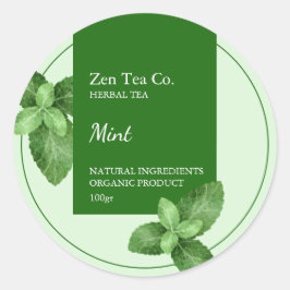 Mint Herbal Tea Business Label ラウンドシール