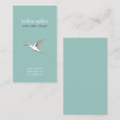 Mint hummingbird elegant minimal cute visit card 名刺 (正面/裏面)