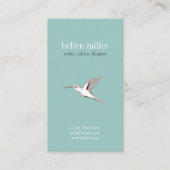 Mint hummingbird elegant minimal cute visit card 名刺 (正面)