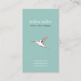 Mint hummingbird elegant minimal cute visit card 名刺