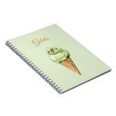 Mint Ice Cream Gelato Birthday ノートブック (右側)