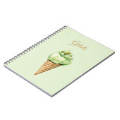 Mint Ice Cream Gelato Birthday ノートブック (左側)