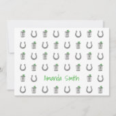 Mint Julep and Horseshoe Preppy Derby Party サンキューカード (正面)