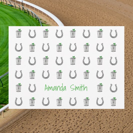 Mint Julep and Horseshoe Preppy Derby Party サンキューカード