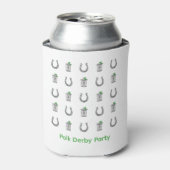 Mint Julep Cocktails & Horseshoe Pattern Race Day 缶クーラー (缶正面)