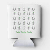 Mint Julep Cocktails & Horseshoe Pattern Race Day 缶クーラー (裏面)