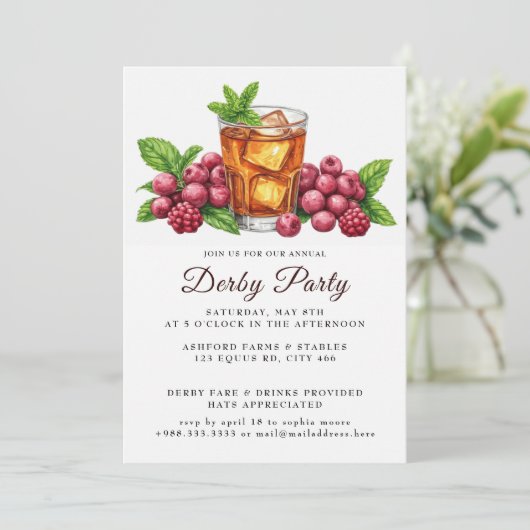 Mint Julep Horse Race Derby Day Party  招待状 (スタンド正面)
