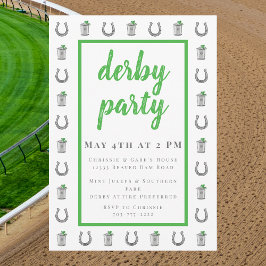 Mint Julep & Horseshoe Border Derby Preppy Race 招待状
